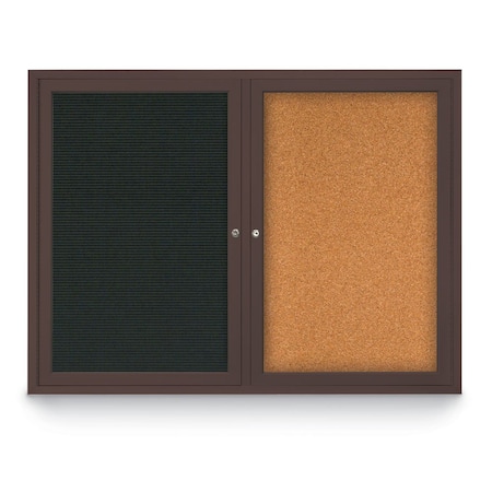 United Visual Products Corkboard, Black/Black, 48" x 36" UV416I-BLACK-BLACK